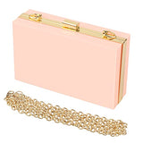 Women Acrylic Transparent Gold star Evening Bags Purses Clutch Vintage Banquet Handbag (Pink) Medium