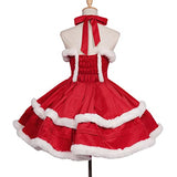 Christmas Dresses for Women Solid Color Fashion Warm Halter Dress Suit with Cloak (S, Dress) …