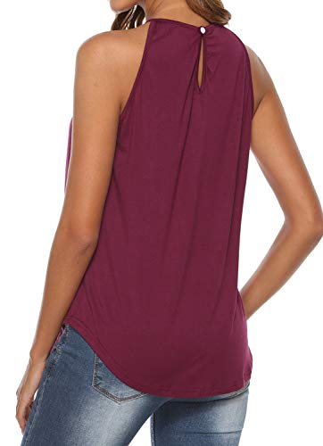 Summer Tops for Women Halter Strappy Tank Tops Casual Sleeveless Workout Shirts Blouses Grey