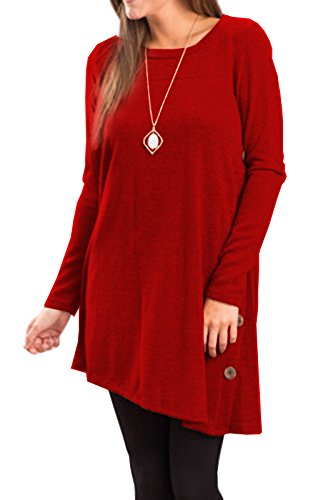 Fall Dresses for Women 2022 Long Sleeve Sweater Dress for Women 2022 Button Side Pullover Sweater Womens Winter Sweatshirt for Women Outfits dresses