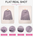 Womens Casual Hoodies Long Sleeve Drawstring Lightweight Solid Hooded Sweatshirt Button Loose Pullover Tops Fall Clothes with Pocket