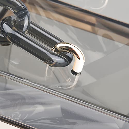 Women Acrylic Transparent Gold star Evening Bags Purses Clutch Vintage Banquet Handbag (Pink) Medium