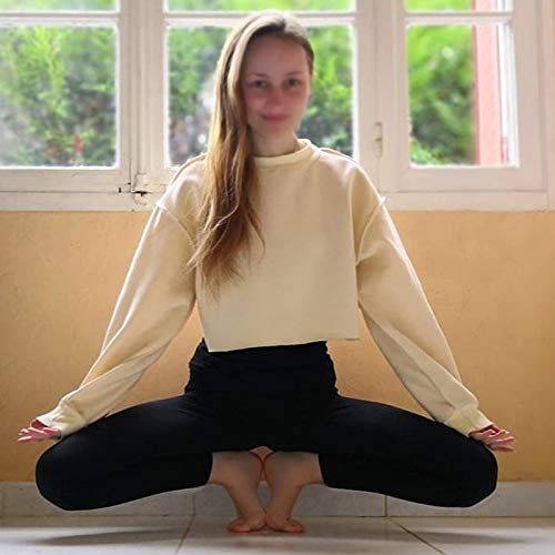 Women Pullover Cropped Hoodies Long Sleeves Sweatshirts Casual Crop Tops for Fall Winter ( Apricot)
