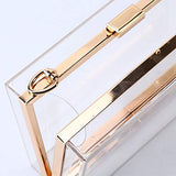 Women Acrylic Transparent Gold star Evening Bags Purses Clutch Vintage Banquet Handbag (Pink) Medium