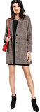 Women's Lapel Collar Coat Long Sleeve Plaid Blazer Outerwear