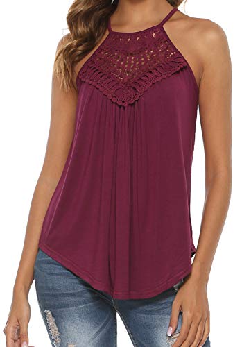Summer Tops for Women Halter Strappy Tank Tops Casual Sleeveless Workout Shirts Blouses Grey