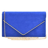Ladies' Velvet Evening Clutch Handbag Formal Party Clutch For Women With Chain Strap (Rose)