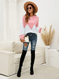 Women's Chunky Sweater Crewneck Sweatshirt Knit Lantern Sleeve Oversized Pullover Sweater with Pearls (Large, Grey)
