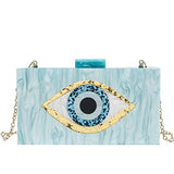 Clutch Purses for Women-Evil Eye Acrylic Clutch Glitter Purse Evening Bag Chain Shoulder Crossbody Handbags