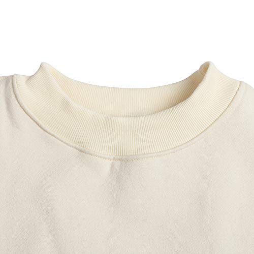 Women Pullover Cropped Hoodies Long Sleeves Sweatshirts Casual Crop Tops for Fall Winter ( Apricot)