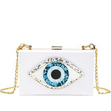 Clutch Purses for Women-Evil Eye Acrylic Clutch Glitter Purse Evening Bag Chain Shoulder Crossbody Handbags