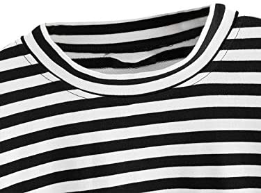 Women's Striped Sweatshirt Long Sleeve Round Neck Drop Shoulder Pullover Top