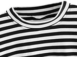 Women's Striped Sweatshirt Long Sleeve Round Neck Drop Shoulder Pullover Top