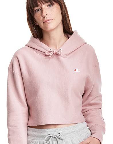 Champion womens Reverse Weave Cropped Cut-off Hoodie, Left Chest C Hooded Sweatshirt, White-549302, XX-Large US