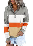 Womens Casual Hoodies Long Sleeve Drawstring Lightweight Solid Hooded Sweatshirt Button Loose Pullover Tops Fall Clothes with Pocket