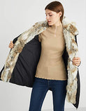 Women's Down Coat With Real Raccoon Fur Hooded Parka Jacket (Large, Wine)