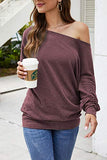 Long Sleeve Tops for Women,Sexy Off Shoulder Tops Oversized Pullover Sweater Casual Fall Shirts Tunic Blouse