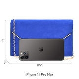 Ladies' Velvet Evening Clutch Handbag Formal Party Clutch For Women With Chain Strap (Rose)