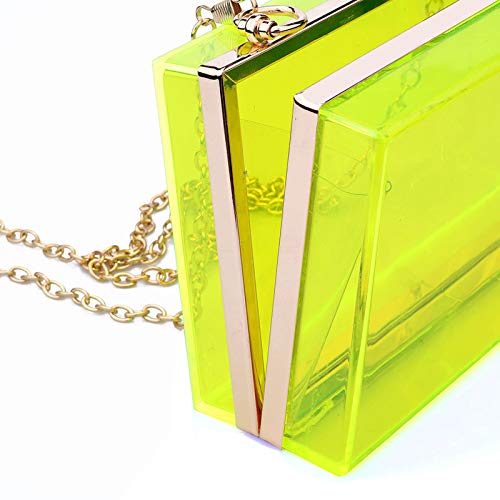 Women Acrylic Transparent Gold star Evening Bags Purses Clutch Vintage Banquet Handbag (Pink) Medium