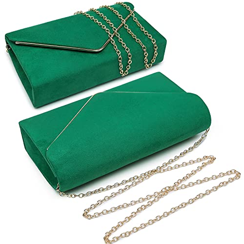 Ladies' Velvet Evening Clutch Handbag Formal Party Clutch For Women With Chain Strap (Rose)