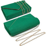 Ladies' Velvet Evening Clutch Handbag Formal Party Clutch For Women With Chain Strap (Rose)