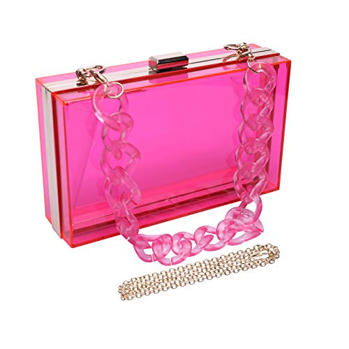 Women's Acrylic Evening Bag Glitter Clutch Purse Transparent Golden Box  Handbag Shoulder Bag for Banquets Dinners Parties 