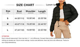Women Cropped Puffer Jacket Winter Zip Up Short Padded Down Coat(Green-M)