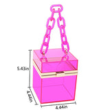 Women Acrylic Transparent Gold star Evening Bags Purses Clutch Vintage Banquet Handbag (Pink) Medium