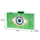 Clutch Purses for Women-Evil Eye Acrylic Clutch Glitter Purse Evening Bag Chain Shoulder Crossbody Handbags