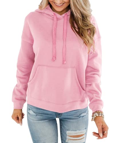 Womens Casual Hoodies Crew Neck Long Sleeve Sweatshirts With Pocket Lightweight Pullover Tops-Gradient