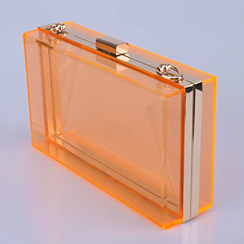 Women Acrylic Transparent Gold star Evening Bags Purses Clutch Vintage Banquet Handbag (Pink) Medium