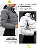 Women Cropped Puffer Jacket Winter Zip Up Short Padded Down Coat(Green-M)