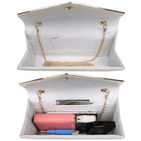 Ladies' Velvet Evening Clutch Handbag Formal Party Clutch For Women With Chain Strap (Rose)