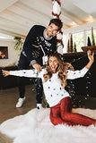 Women's Gray Sequin Snowman Christmas Sweater Size Small