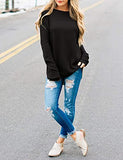 Women's Long Sleeve Oversized Crew Neck Solid Color Knit Pullover Sweater Tops Mocha