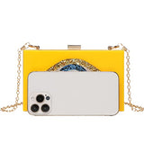 Clutch Purses for Women-Evil Eye Acrylic Clutch Glitter Purse Evening Bag Chain Shoulder Crossbody Handbags