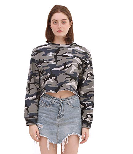 Women Pullover Cropped Hoodies Long Sleeves Sweatshirts Casual Crop Tops for Fall Winter ( Apricot)