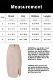 Bellivera Women Faux Suede Leather Pencil Skirt, Spring Fall Casual Midi Skirts Spring and Summer Hip Wrapped Back Split FF21 Camel L