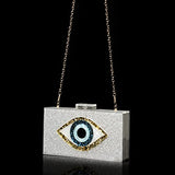 Clutch Purses for Women-Evil Eye Acrylic Clutch Glitter Purse Evening Bag Chain Shoulder Crossbody Handbags