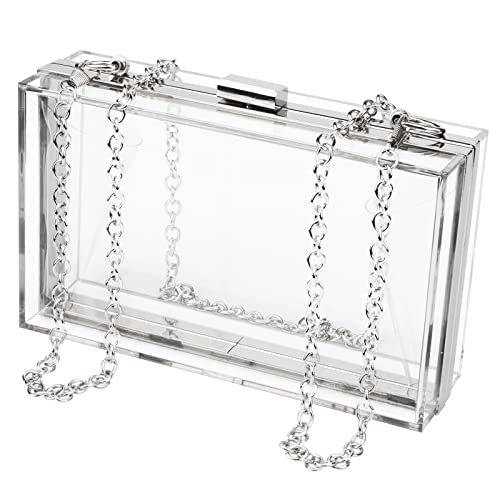 Women Acrylic Transparent Gold star Evening Bags Purses Clutch Vintage Banquet Handbag (Pink) Medium