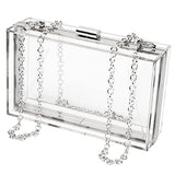 Women Acrylic Transparent Gold star Evening Bags Purses Clutch Vintage Banquet Handbag (Pink) Medium