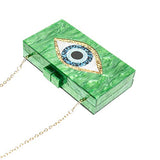 Clutch Purses for Women-Evil Eye Acrylic Clutch Glitter Purse Evening Bag Chain Shoulder Crossbody Handbags