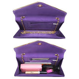 Ladies' Velvet Evening Clutch Handbag Formal Party Clutch For Women With Chain Strap (Rose)