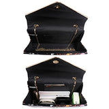 Ladies' Velvet Evening Clutch Handbag Formal Party Clutch For Women With Chain Strap (Rose)