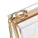 Women Acrylic Transparent Gold star Evening Bags Purses Clutch Vintage Banquet Handbag (Pink) Medium