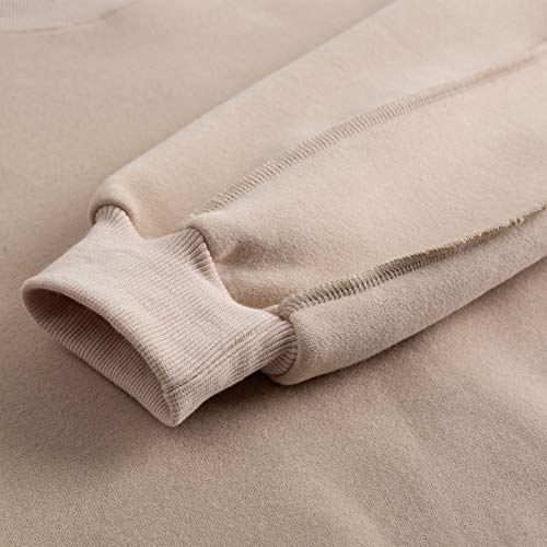 Women Pullover Cropped Hoodies Long Sleeves Sweatshirts Casual Crop Tops for Fall Winter ( Apricot)