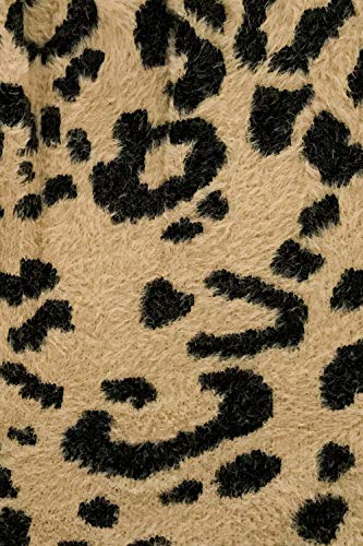 Womens Leopard Crewneck Sweater Oversized Casual Loose Basic Sherpa Pullover Knit Jumper