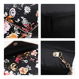 Ladies' Velvet Evening Clutch Handbag Formal Party Clutch For Women With Chain Strap (Rose)