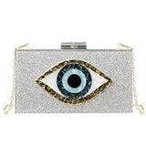 Clutch Purses for Women-Evil Eye Acrylic Clutch Glitter Purse Evening Bag Chain Shoulder Crossbody Handbags