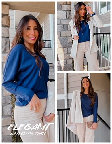Long Sleeve Tops for Women,Sexy Off Shoulder Tops Oversized Pullover Sweater Casual Fall Shirts Tunic Blouse